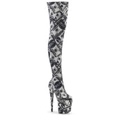 8" Heel FLAMINGO-3000DP White Black Fabric